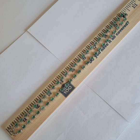 Emerald Necklace 53 Natural Stones Over 12ct May Birthstone 20" Long Sterling - Picture 15 of 15